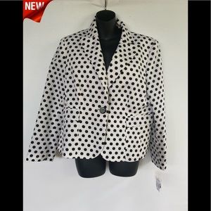NWT Jones Studio Seperates Polka Dot blazer
